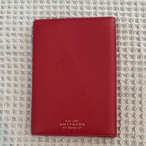 Smythson Red Leather Passport Holder